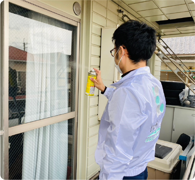 屋外害虫を防御